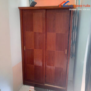Tủ Quần Áo Cũ Cửa Lùa Màu Vân Gỗ Đẹp