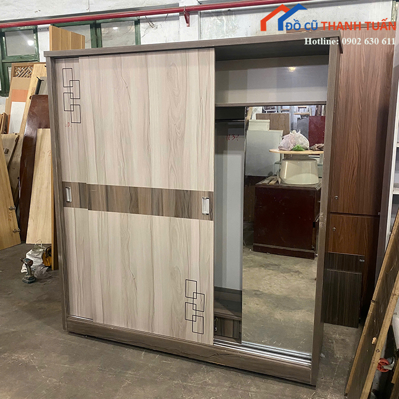 tu-quan-ao-cua-lua-cu-1m8-mau-van-go-2 Thanh Lý Đồ Nội Thất Cũ - Chuyên Mua Bán Bàn Ghế Cũ Giá Tốt Nhất