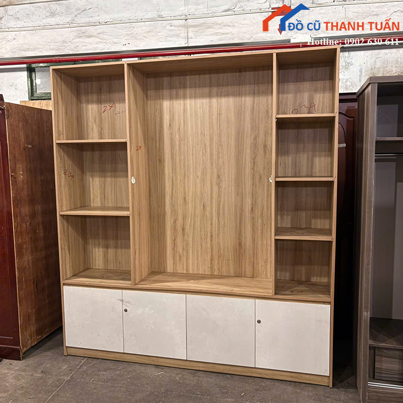 tu-trung-bay-go-cu-2m2-nhieu-ngan-tien-loi-2 Thanh Lý Đồ Nội Thất Cũ - Chuyên Mua Bán Bàn Ghế Cũ Giá Tốt Nhất