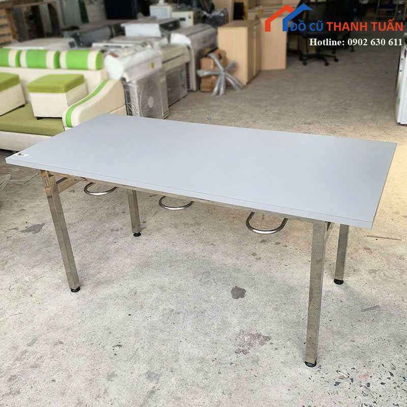 ban-an-1m6-cu-mat-trang-chan-sat-1 Bàn Ăn 1m6 Cũ Mặt Trắng Chân Sắt