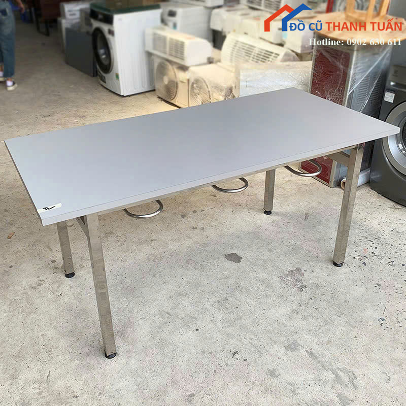 ban-an-1m6-cu-mat-trang-chan-sat-2 Bàn Ăn 1m6 Cũ Mặt Trắng Chân Sắt