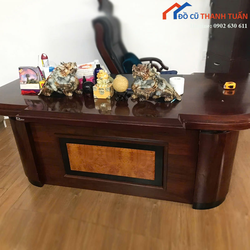 Bàn Giám Đốc Lãnh Đạo Cũ Màu Nâu Đậm Sang Trọng
