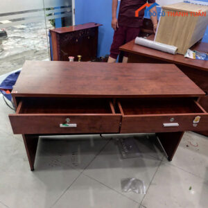 Bàn Làm Việc Cũ Vân Gỗ Nâu 2 Ngăn Kéo