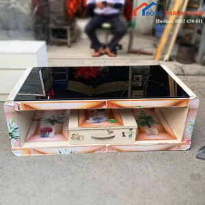 Bàn Sofa Cũ Mặt Kính Đen Có Hộc