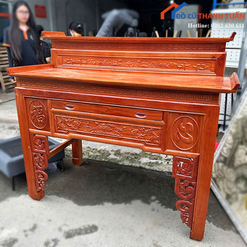 Bàn Thờ Gỗ Cũ 2 Tầng 1m53