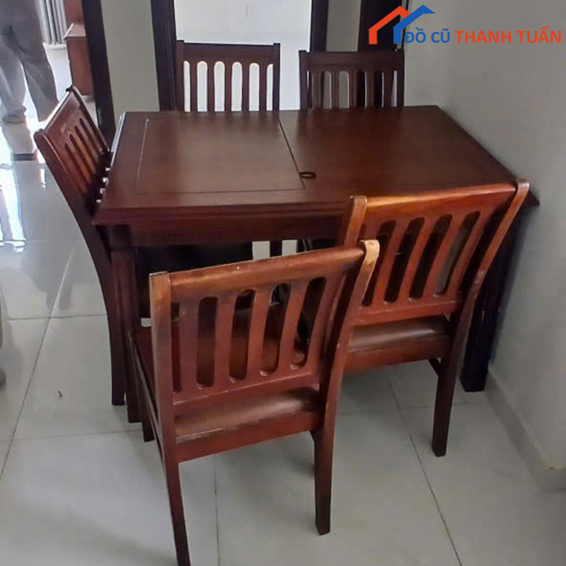bo-ban-ghe-an-go-cu-cho-gia-dinh-tien-dung Bộ Bàn Ghế Ăn Gỗ Cũ Cho Gia Đình Tiện Dụng