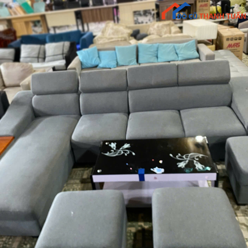 bo-sofa-goc-l-boc-vai-ni-mau-xam-cu-3m-3 Bộ Sofa Góc L Bọc Vải Nỉ Màu Xám Cũ 3M