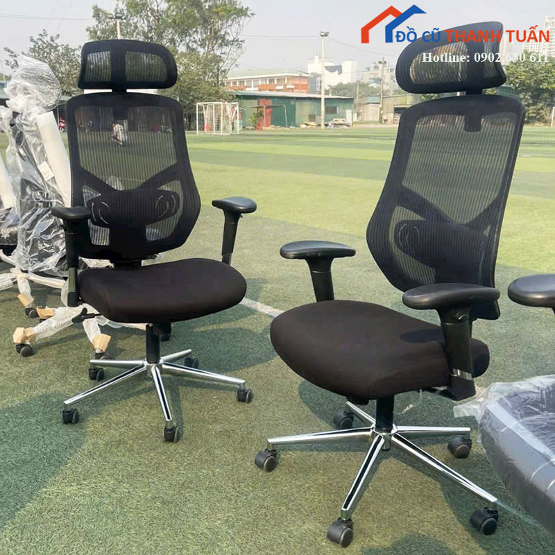 ghe-cong-thai-hoc-lung-luoi-co-tua-dau-moi-99 Ghế Công Thái Học Lưng Lưới Có Tựa Đầu Mới 99%
