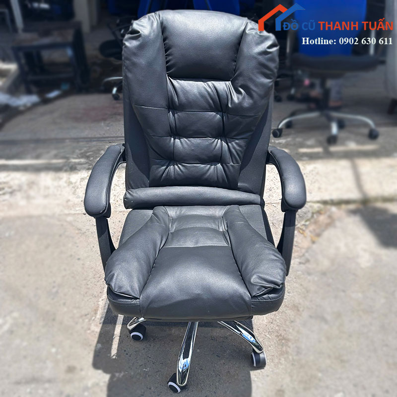 Ghế Giám Đốc Bọc Da Cũ Chân Xoay Có Bánh Xe