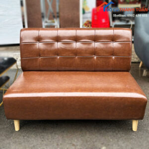 Ghế Sofa Băng Cũ Màu Nâu Chân Gỗ Gọn Gàng