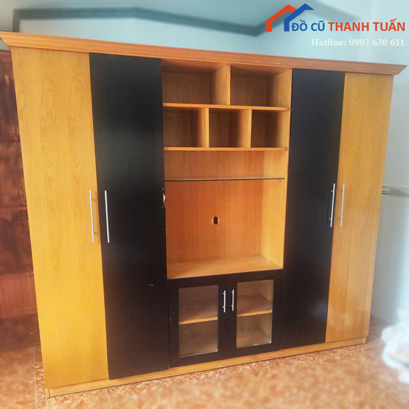 Hệ Tủ Quần Áo Cũ 2m35 Có Kệ Trung Tâm
