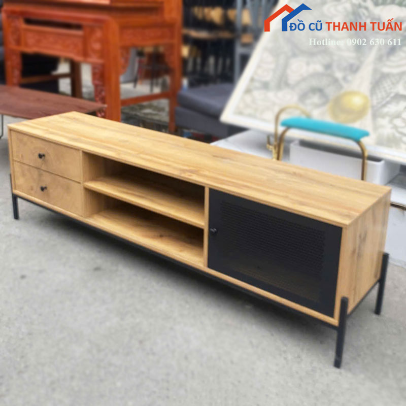 ke-tivi-1m76-cu-thiet-ke-nhieu-ngan-tien-dung-1-1 Kệ Tivi 1m76 Cũ Thiết Kế Nhiều Ngăn Tiện Dụng