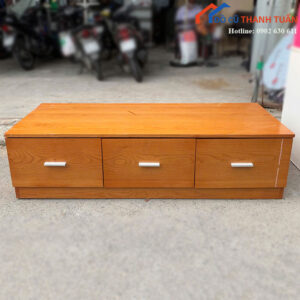 Kệ Tivi Gỗ Cũ Dáng Thấp 3 Ngăn Kéo