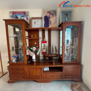 Kệ Tivi Cũ Kèm Tủ Trưng Bày Bằng Gỗ Đa Năng