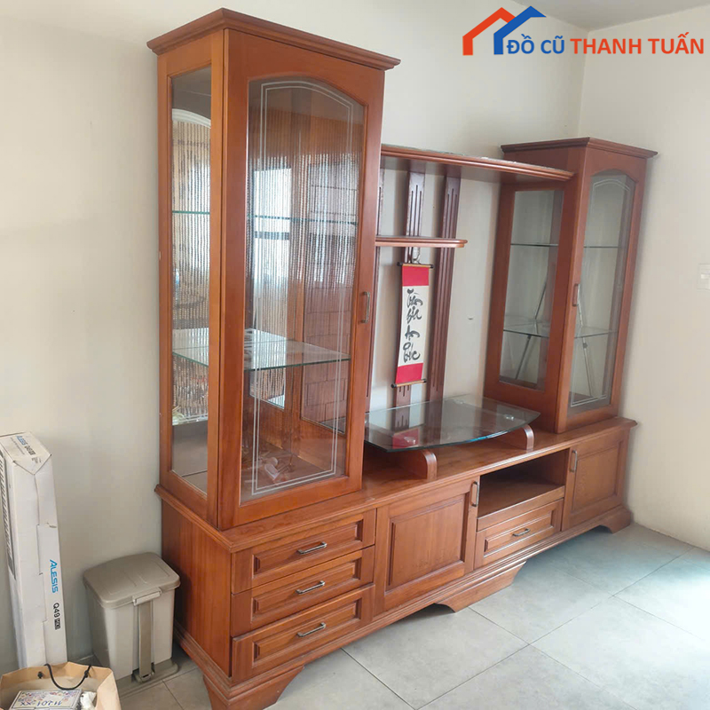 ke-tivi-kem-tu-trung-bay-bang-go-da-nang-4 Kệ Tivi Cũ Kèm Tủ Trưng Bày Bằng Gỗ Đa Năng