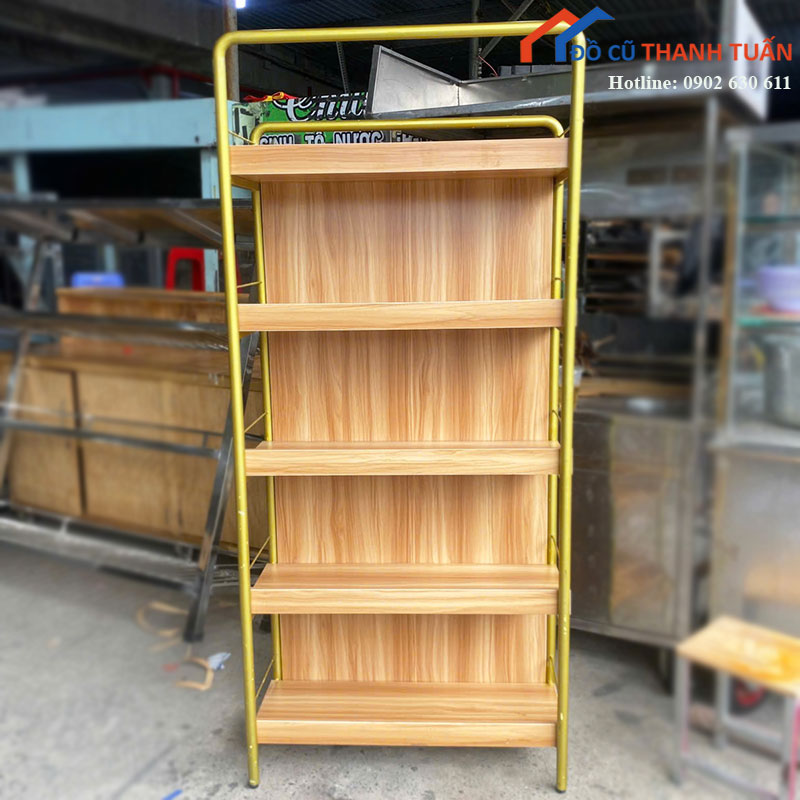 Kệ Trưng Bày Cũ 80cm Khung Sắt 5 Tầng