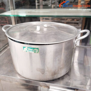 Nồi Inox Cũ 45cm Có Nắp Và Tay Cầm