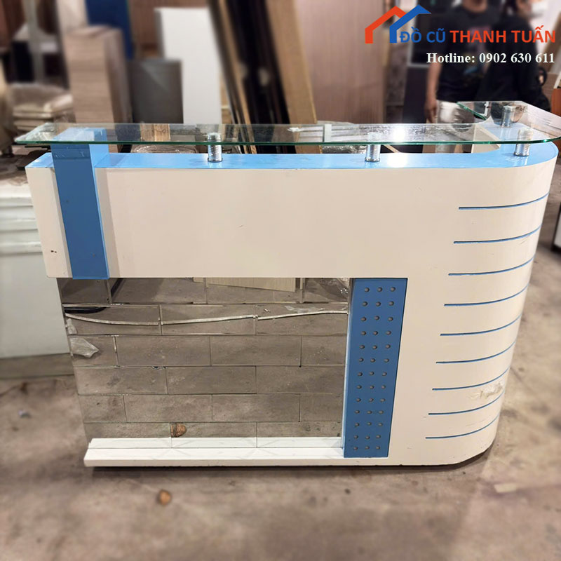 Quầy Tiếp Tân Cũ 1m5 Thiết Kế Bo Cong