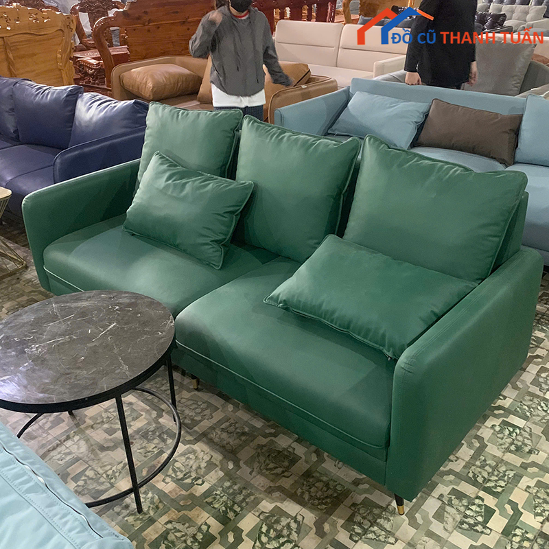 sofa-bang-3-cho-mau-xanh-la-cu-1 Sofa Băng 3 Chỗ Màu Xanh Lá Cũ