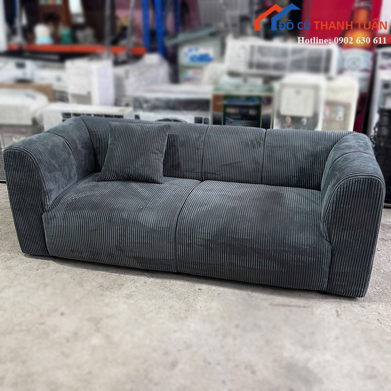 Sofa Băng Bọc Vải Cũ Màu Xanh Rêu