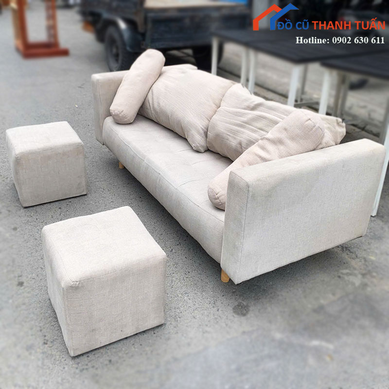 sofa-bang-cu-boc-vai-mau-kem-kem-don-3 Thanh Lý Đồ Nội Thất Cũ - Chuyên Mua Bán Bàn Ghế Cũ Giá Tốt Nhất