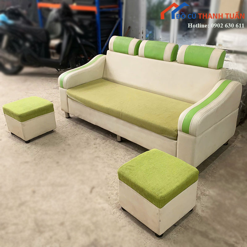 sofa-bang-cu-dem-day-kem-2-don-dong-bo-1 Sofa Băng Cũ Đệm Dày Kèm 2 Đôn Đồng Bộ