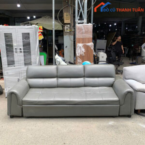 Sofa Băng Da Cũ 2m2 Màu Xám
