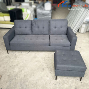 Sofa Băng Xám Cũ Chân Cao Dễ Vệ Sinh