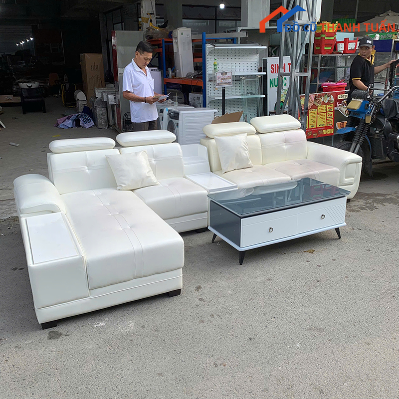 sofa-goc-l-cu-boc-da-trang-kem-ban-tra-hien-dai-3 Thanh Lý Đồ Nội Thất Cũ - Chuyên Mua Bán Bàn Ghế Cũ Giá Tốt Nhất