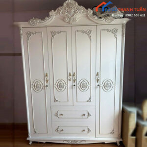 Tủ Quần Áo 4 Cánh Cũ Kiểu Dáng Tân Cổ Điển