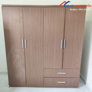Tủ Quần Áo 4 Cánh Cũ Ngang 1m8 Có Ngăn Kéo