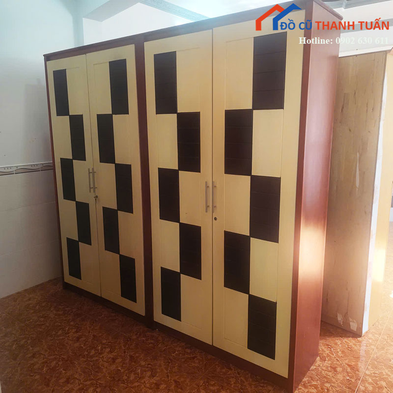 tu-quan-ao-cu-2m33-thiet-ke-hoa-tiet-caro-2 Tủ Quần Áo Cũ 2m33 Thiết Kế Họa Tiết Caro