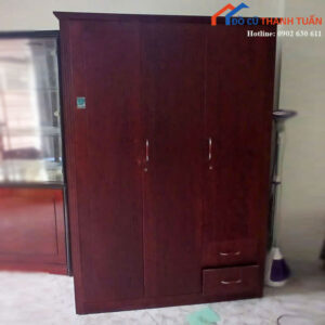 Tủ Quần Áo Cũ Nhiều Khoang Kèm 4 Hộc Kéo