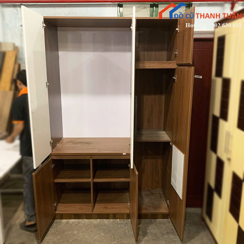 tu-quan-ao-go-cong-nghiep-cu-ngang-1m36-1-1 Thanh Lý Đồ Nội Thất Cũ - Chuyên Mua Bán Bàn Ghế Cũ Giá Tốt Nhất