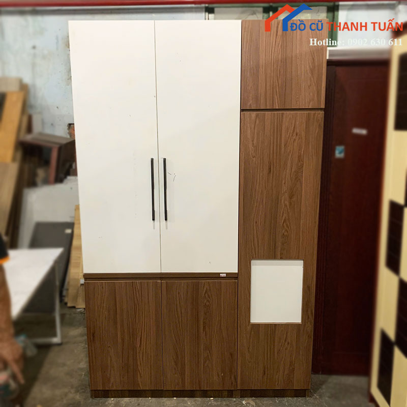 Tủ Quần Áo Gỗ Công Nghiệp Cũ Ngang 1m36
