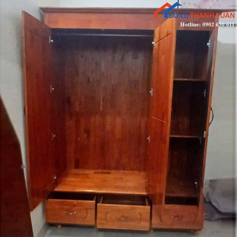 tu-quan-ao-go-cu-3-canh-co-guong-soi-1 Tủ Quần Áo Gỗ Cũ 3 Cánh Có Gương Soi