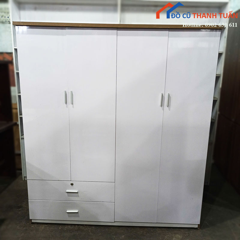 Tủ Quần Áo Nhựa Cũ 4 Cánh Thiết Kế Gọn Gàng