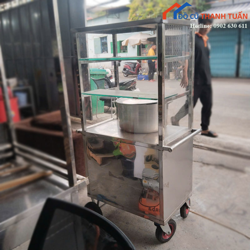 Xe Inox Cũ 80cm Có Kệ Kính Trưng Bày