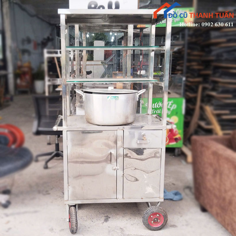 Xe Inox Cũ 80cm Có Kệ Kính Trưng Bày