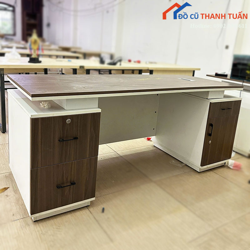 ban-giam-doc-cu-go-cong-nghiep-phoi-trang-nau Bàn Giám Đốc Cũ Gỗ Công Nghiệp Phối Trắng Nâu