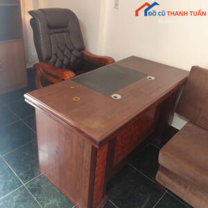 Bàn Giám Đốc Cũ Màu Nâu Gỗ Thiết Kế Sang Trọng