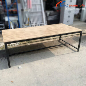 Bàn Họp Cũ Mặt Gỗ Chân Sắt Khung Chữ Nhật