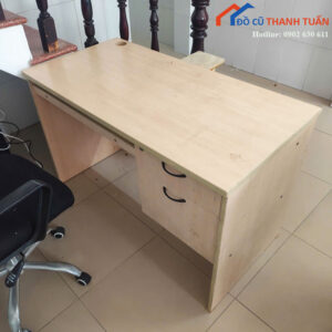 Bàn Làm Việc Cũ Gỗ Công Nghiệp Có Hộc Tủ