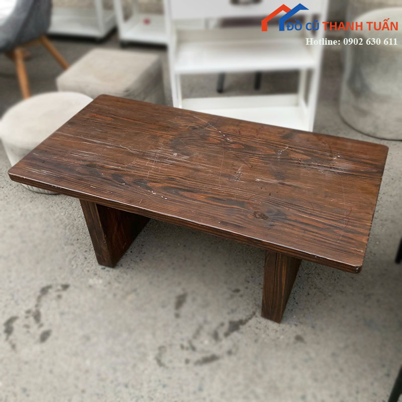 ban-sofa-go-cu-dang-chu-nhat-mau-nau-2 Bàn Sofa Gỗ Cũ Dáng Chữ Nhật Màu Nâu