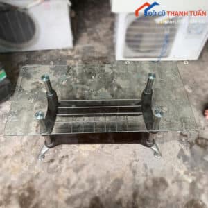 Bàn Sofa Kính Cũ Mặt Chữ Nhật Thiết Kế 2 Tầng
