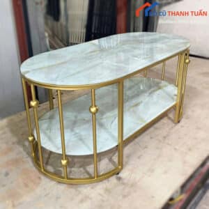 Bàn Sofa Mới 99% Mặt Đá Khung Sắt Mạ Vàng