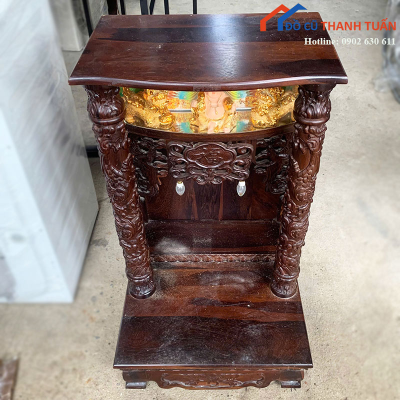 Bàn Thờ Ông Địa Thần Tài Cũ Gỗ Muồng Chạm Rồng