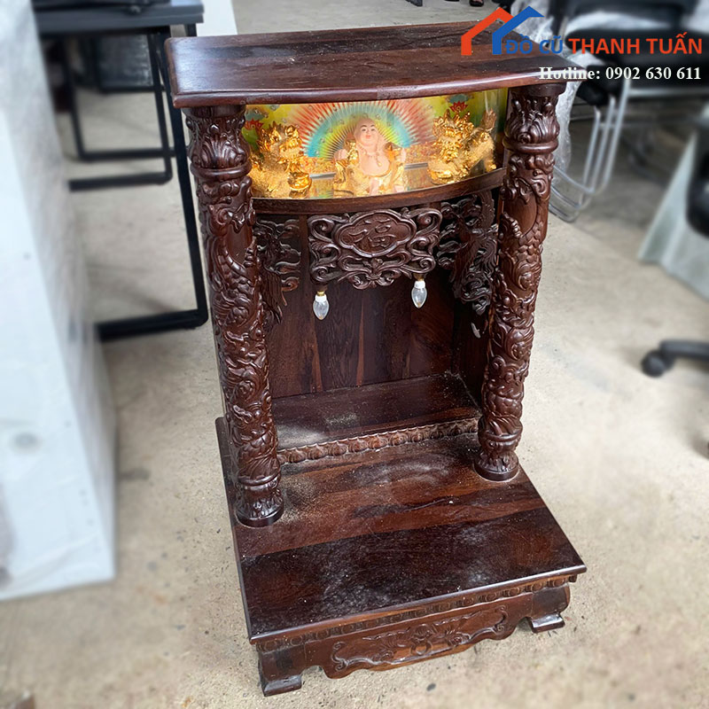 ban-tho-ong-dia-than-tai-cu-go-muong-cham-rong-2 Bàn Thờ Ông Địa Thần Tài Cũ Gỗ Muồng Chạm Rồng