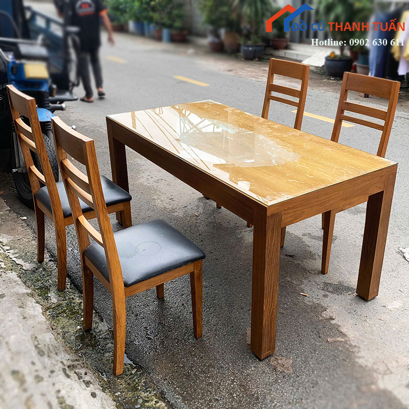 bo-ban-an-cu-4-ghe-mat-kinh-1m6-3 Thanh Lý Đồ Nội Thất Cũ - Chuyên Mua Bán Bàn Ghế Cũ Giá Tốt Nhất