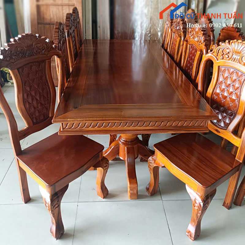 bo-ban-an-go-8-ghe-moi-99-lung-cham-hoa-van-nhieu-mau-2 Bộ Bàn Ăn Gỗ 8 Ghế Mới 99% Lưng Chạm Hoa Văn (Nhiều Mẫu)